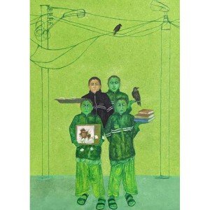 Emaan Rauf, 12 x 10, Gouache on Wasli, Figurative Painting, AC-EMR-001